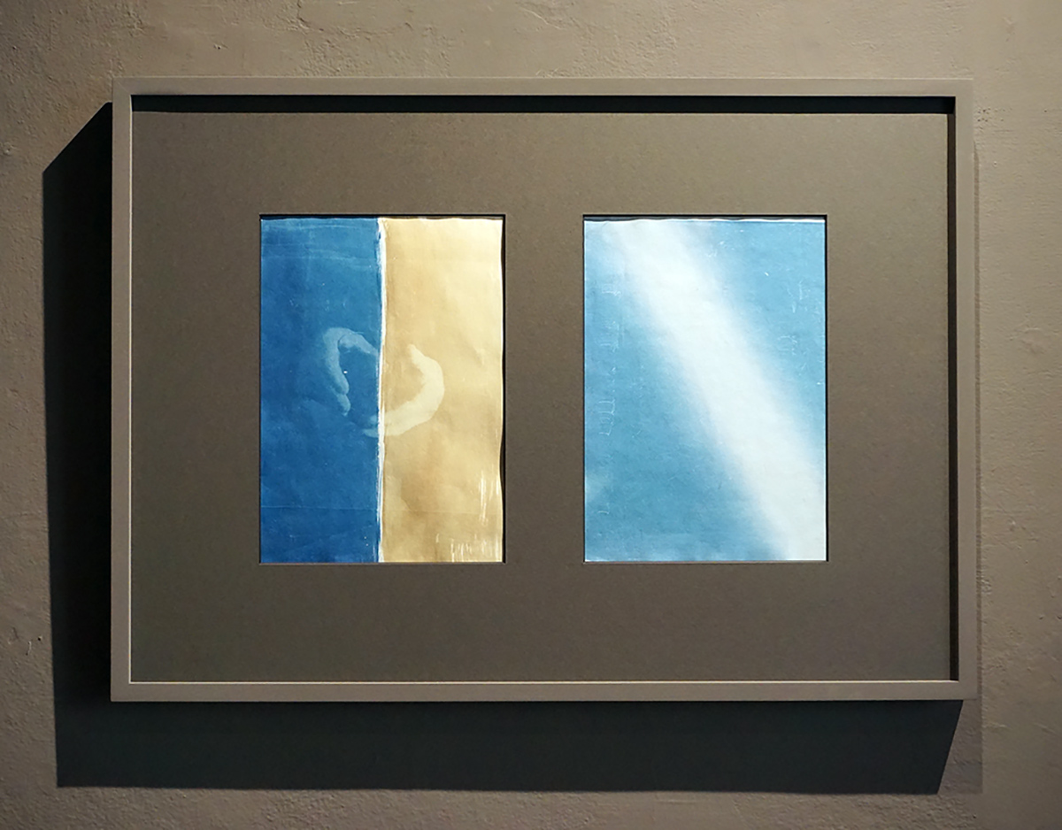 Cristina Gozzini, (Il Suono) nella Mano Vento 2018-2025, Dittico Cianotipia, 50×70 cm