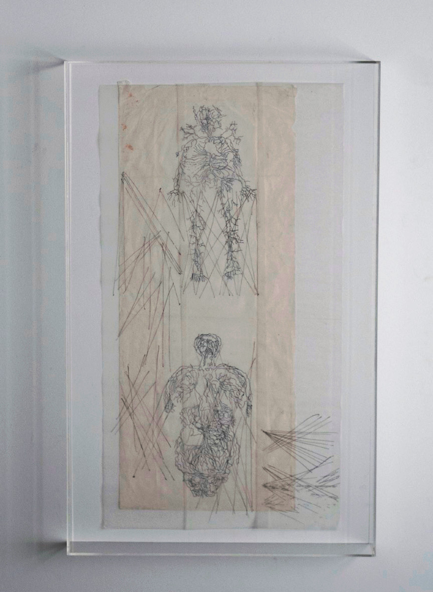 (A Step) Out Of Me 2017/24 Disegno a china su carta, in plexiglass
CM 44 x 80 CM